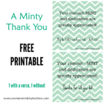 Minty Thank You (Free Printable) - Women's Ministry Toolbox